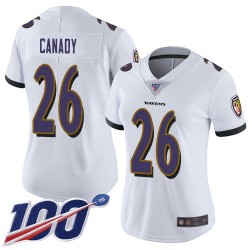 Limited Women's Maurice Canady White Road Jersey - #26 Football Baltimore Ravens 100th Season Vapor Untouchable