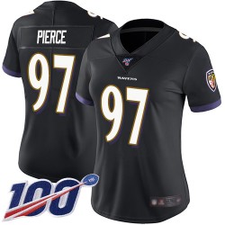 Limited Women's Michael Pierce Black Alternate Jersey - #97 Football Baltimore Ravens 100th Season Vapor Untouchable