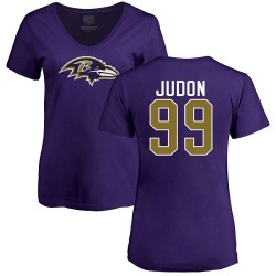 Women's Matt Judon Purple Name & Number Logo - #99 Football Baltimore Ravens T-Shirt