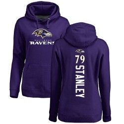Women's Ronnie Stanley Purple Backer - #79 Football Baltimore Ravens Pullover Hoodie