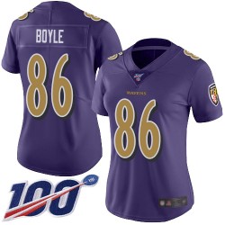 Limited Women's Nick Boyle Purple Jersey - #86 Football Baltimore Ravens 100th Season Rush Vapor Untouchable