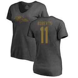 Women's Seth Roberts Ash One Color - #11 Football Baltimore Ravens T-Shirt