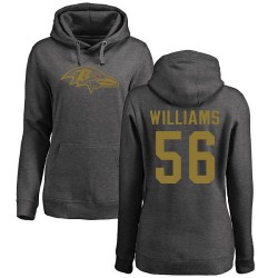 Women's Tim Williams Ash One Color - #56 Football Baltimore Ravens Pullover Hoodie
