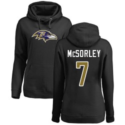Women's Trace McSorley Black Name & Number Logo - #7 Football Baltimore Ravens Pullover Hoodie
