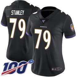 Limited Women's Ronnie Stanley Black Alternate Jersey - #79 Football Baltimore Ravens 100th Season Vapor Untouchable