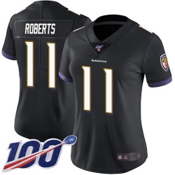 Limited Women's Seth Roberts Black Alternate Jersey - #11 Football Baltimore Ravens 100th Season Vapor Untouchable