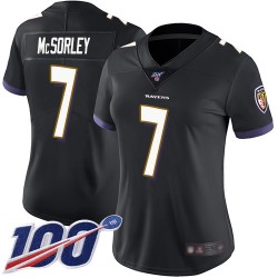 Limited Women's Trace McSorley Black Alternate Jersey - #7 Football Baltimore Ravens 100th Season Vapor Untouchable