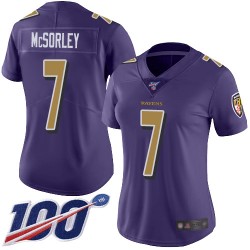 Limited Women's Trace McSorley Purple Jersey - #7 Football Baltimore Ravens 100th Season Rush Vapor Untouchable
