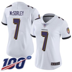 Limited Women's Trace McSorley White Road Jersey - #7 Football Baltimore Ravens 100th Season Vapor Untouchable
