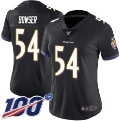 Limited Women's Tyus Bowser Black Alternate Jersey - #54 Football Baltimore Ravens 100th Season Vapor Untouchable