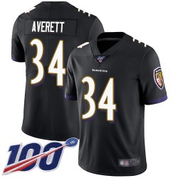 Limited Youth Anthony Averett Black Alternate Jersey - #34 Football Baltimore Ravens 100th Season Vapor Untouchable