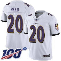 Limited Youth Ed Reed White Road Jersey - #20 Football Baltimore Ravens 100th Season Vapor Untouchable