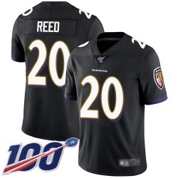Limited Youth Ed Reed Black Alternate Jersey - #20 Football Baltimore Ravens 100th Season Vapor Untouchable