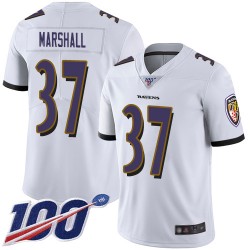 Limited Youth Iman Marshall White Road Jersey - #37 Football Baltimore Ravens 100th Season Vapor Untouchable