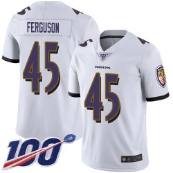 Limited Youth Jaylon Ferguson White Road Jersey - #45 Football Baltimore Ravens 100th Season Vapor Untouchable