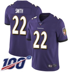 Limited Youth Jimmy Smith Purple Home Jersey - #22 Football Baltimore Ravens 100th Season Vapor Untouchable