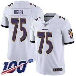 Limited Youth Jonathan Ogden White Road Jersey - #75 Football Baltimore Ravens 100th Season Vapor Untouchable