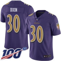 Limited Youth Kenneth Dixon Purple Jersey - #30 Football Baltimore Ravens 100th Season Rush Vapor Untouchable
