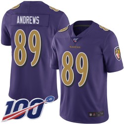 Limited Youth Mark Andrews Purple Jersey - #89 Football Baltimore Ravens 100th Season Rush Vapor Untouchable