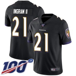 Limited Youth Mark Ingram II Black Alternate Jersey - #21 Football Baltimore Ravens 100th Season Vapor Untouchable