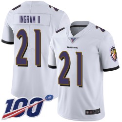 Limited Youth Mark Ingram II White Road Jersey - #21 Football Baltimore Ravens 100th Season Vapor Untouchable