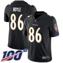 Limited Youth Nick Boyle Black Alternate Jersey - #86 Football Baltimore Ravens 100th Season Vapor Untouchable