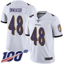Limited Youth Patrick Onwuasor White Road Jersey - #48 Football Baltimore Ravens 100th Season Vapor Untouchable