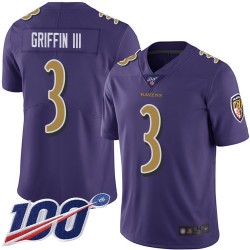 Limited Youth Robert Griffin III Purple Jersey - #3 Football Baltimore Ravens 100th Season Rush Vapor Untouchable