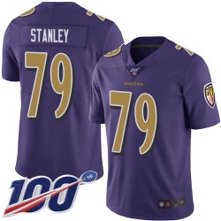 Limited Youth Ronnie Stanley Purple Jersey - #79 Football Baltimore Ravens 100th Season Rush Vapor Untouchable