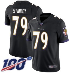 Limited Youth Ronnie Stanley Black Alternate Jersey - #79 Football Baltimore Ravens 100th Season Vapor Untouchable