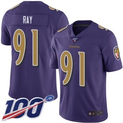 Limited Youth Shane Ray Purple Jersey - #91 Football Baltimore Ravens 100th Season Rush Vapor Untouchable
