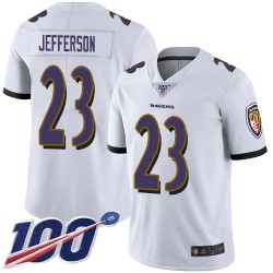 Limited Youth Tony Jefferson White Road Jersey - #23 Football Baltimore Ravens 100th Season Vapor Untouchable