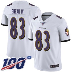Limited Youth Willie Snead IV White Road Jersey - #83 Football Baltimore Ravens 100th Season Vapor Untouchable