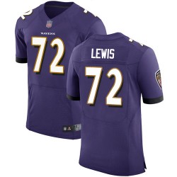 Elite Men's Alex Lewis Purple Home Jersey - #72 Football Baltimore Ravens Vapor Untouchable