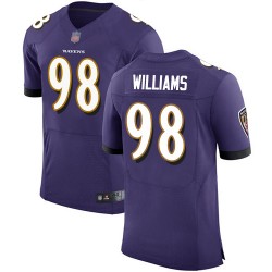 Elite Men's Brandon Williams Purple Home Jersey - #98 Football Baltimore Ravens Vapor Untouchable