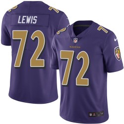 Elite Men's Alex Lewis Purple Jersey - #72 Football Baltimore Ravens Rush Vapor Untouchable