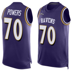 Elite Men's Ben Powers Purple Jersey - #70 Football Baltimore Ravens Player Name & Number Tank Top