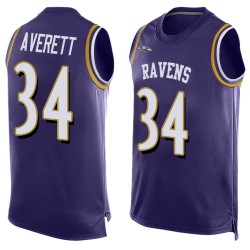 Elite Men's Anthony Averett Purple Jersey - #34 Football Baltimore Ravens Player Name & Number Tank Top