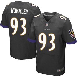 Elite Men's Chris Wormley Black Alternate Jersey - #93 Football Baltimore Ravens