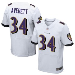 Elite Men's Anthony Averett White Road Jersey - #34 Football Baltimore Ravens