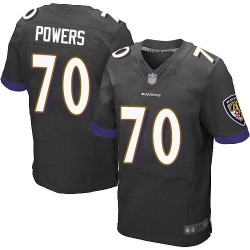Elite Men's Ben Powers Black Alternate Jersey - #70 Football Baltimore Ravens