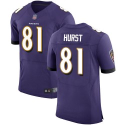 Elite Men's Hayden Hurst Purple Home Jersey - #81 Football Baltimore Ravens Vapor Untouchable