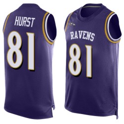 Elite Men's Hayden Hurst Purple Jersey - #81 Football Baltimore Ravens Player Name & Number Tank Top