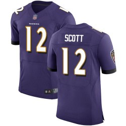 Elite Men's Jaleel Scott Purple Home Jersey - #12 Football Baltimore Ravens Vapor Untouchable