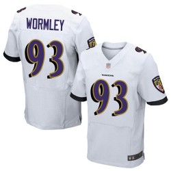 Elite Men's Chris Wormley White Road Jersey - #93 Football Baltimore Ravens