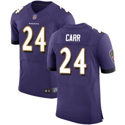Elite Men's Brandon Carr Purple Home Jersey - #24 Football Baltimore Ravens Vapor Untouchable