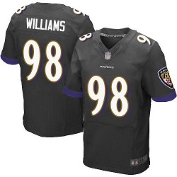 Elite Men's Brandon Williams Black Alternate Jersey - #98 Football Baltimore Ravens