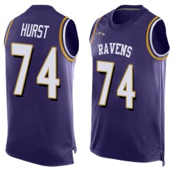 Elite Men's James Hurst Purple Jersey - #74 Football Baltimore Ravens Player Name & Number Tank Top