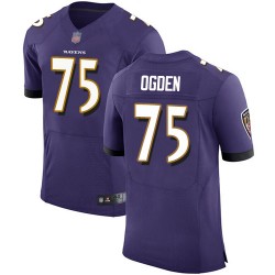 Elite Men's Jonathan Ogden Purple Home Jersey - #75 Football Baltimore Ravens Vapor Untouchable
