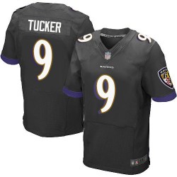 Elite Men's Justin Tucker Black Alternate Jersey - #9 Football Baltimore Ravens